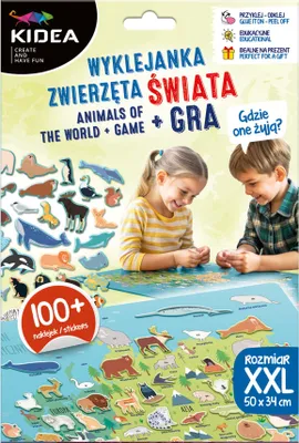 Zdjęcie produktu dla Wyklejanka zwierzęta Świata + Gra Kidea