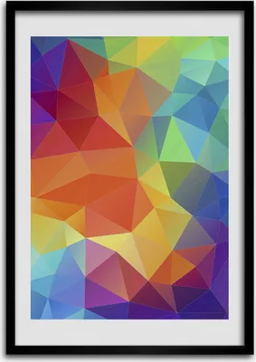 Produktbild von Bild - Bilderrahmen - 50 cm x 70 cm - MDF - Rahmen - Wandkunst Abstraktion Dreiecke