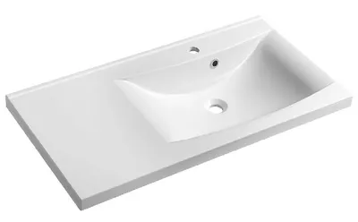 Obrázok produktu pre Umývadlo z liateho mramoru LUCIOLA 90x48cm, biele, pravé
