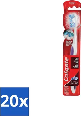 Image de Brosse à dents Colgate 360 Optic White Medium-White - Pack avantage - 20 pièces