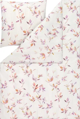 Produktbild von Estella Mako Jersey Bettwäsche 155x220 Thalia aubergine Blätterranke 6621-670