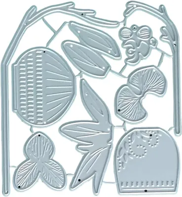 Productafbeelding van Orchidee Snijmallen - Bloemen Stansen - Kaarten Maken - Koolstofstaal - 89 x 97 cm - Zilver