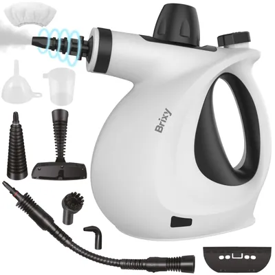 Immagine prodotto di Pulitore a vapore portatile a mano - 1050 W - 3,5 bar - 9 accessori - Per pavimenti, bagno e cucina