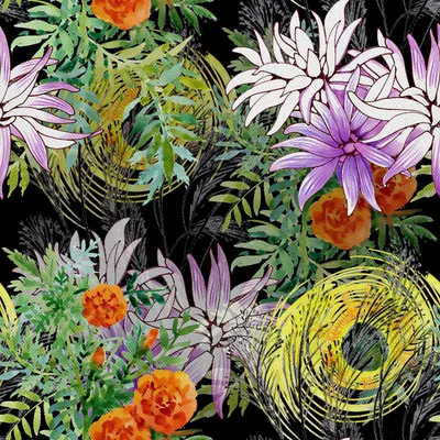 Produktbild von OUTDOOR DEKOSTOFFE OXFORD - Motiv Aquarellblumen 1 I DX018