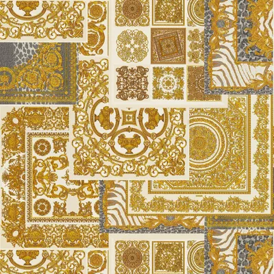 Produktbild von Profhome 370484-GU Barock Tapete Design schimmernd gold silber grau 7,035 m2