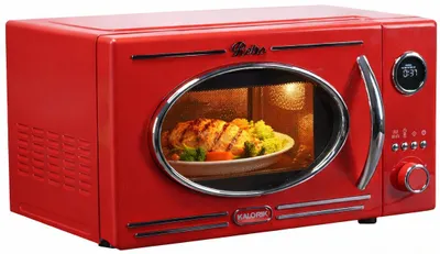 Produktbild von Retro Mikrowelle, rot, mit Grillfunktion MW 2600 DGR Kalorik 1150W