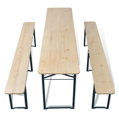 Immagine prodotto di vidaXL Tavolo da birra pieghevole con 2 panche 220 cm in legno di abete