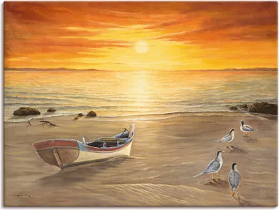 Produktbild von ARTland Leinwandbild Möwen am Meer Größe: 60x45 cm