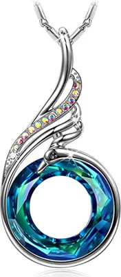 Produktbild von Nirwana des Phönix - Kette Damen Halskette Muttertagsgeschenk Geschenke für Frauen, Symbol für Glück und Erneuerung, Kristalle von Österreich, Original Design, Elegante Geschenkverpackung