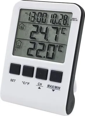 Image de Station météo TMW15 mini, numérique, sans fil avec capteur extérieur, 100x70x20 mm