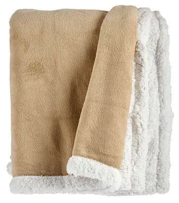 Produktbild von Fleece-Decke Beige Weiß (130 x 170 cm).