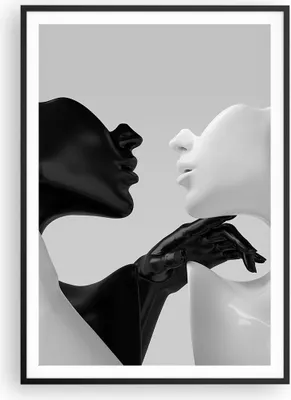 Produktbild von Gerahmtes Poster - Schwarzer Rahmen - Schwarz Weiß Statue - 70x100 cm - Wand Bild - Wanddeko - Wandbilder - Kunstposter - Wandposter - Bilderrahmen - Bilder - Kunstdruck - P2BPA70x100-4736