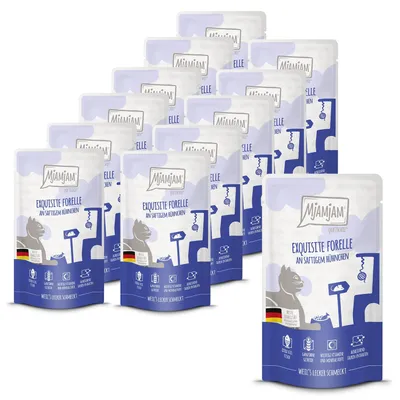 Image de MjAMjAM Quetschie Forelle & Poulet – Nourriture humide pour chats, 12 x 125 g