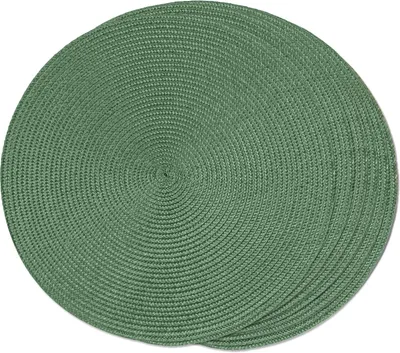 Produktbild von Set mit 1 runden, geflochtenen Platzsets für Esstische, abwaschbar, rutschfest, 38 cm, olivgrün