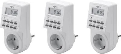 Produktbild von Goobay 55544 Digitale Zeitschaltuhr Steckdose IP20 Indoor 3 Stück weiß