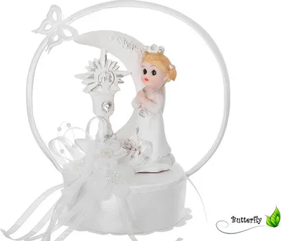 Zdjęcie produktu dla Figurka na tort komunijny, wybór: KFF4D Dziewczynka klęcząca 11cm