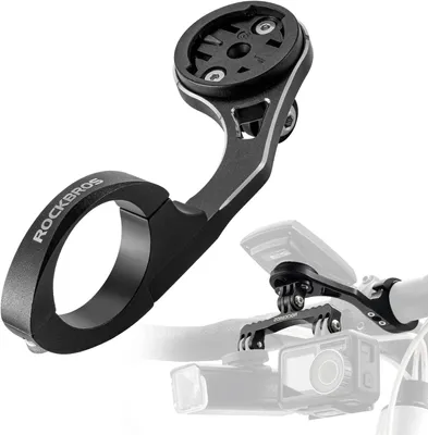 Produktbild von ROCKBROS Fahrradcomputer Halterung mit Erweiterung für Garmin und Bryton GPS, Fahrrad Halterung Kompatibel mit Action Kamera und Fahrradlicht, Schwarz
