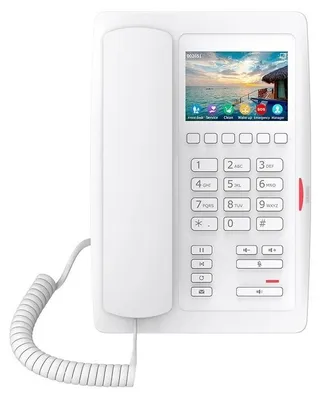 Image de Fanvil H5W, téléphone IP, blanc, combiné filaire, bureau/banque, en bande, hors bande, info SIP, 2 lignes