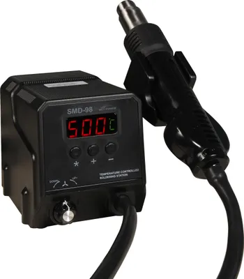 Produktbild von SMD Heißluft-Lötstation McPower "SMD-98", 300W, 100-500°C, inkl. 3 Aufsätzen