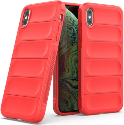 Produktbild von iPhone XS Hülle, Weich TPU Silikon Stossfest Anti-rutsch Schutzhülle für iPhone XS/iPhone X Rot