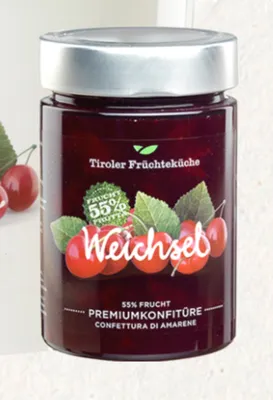 Produktbild von Sauerkirschkonfitüre Weichsel 420 gr. - Unterweger - Tiroler Schmankerl