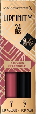 Obrázok produktu pre Max Factor Lipfinity Lip Colour 24-hodinový dlhotrvajúci rúž 025 Vivid Splendour, 4,2 ml