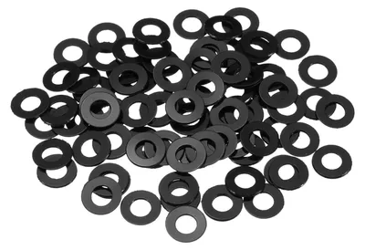 Produktbild von 120 runde Dichtungsringe M3 x 8 x 0,5 mm, Nylon-Kunststoff-Dichtungsringe, schwarz, flache Dichtungsringe für Schrauben, Muttern und Gewindestangen