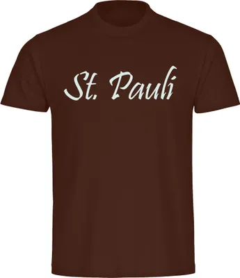 Produktbild von multifanshop Herren T-Shirt - St. Pauli - Schriftzug, braun, Größe L