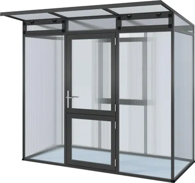 Produktbild von KGT Gewächshaus "Linea I" anthrazit-grau 2,6 m² 10 mm HKP