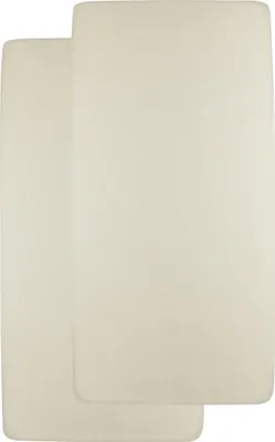Produktbild von Meyco Baby Uni Spannbettlaken Wiege - 2 Stück - 40 x 80/90 cm - Jersey - Soft Sand | Spannbettlaken & Molton