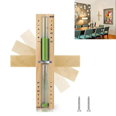 Produktbild von 15 Minuten Sauna-Sanduhr, Dekoration Zeitmesser, Timer Glas Timerdrehbar, Holz, Wandmontage, präzise Zeitmessung