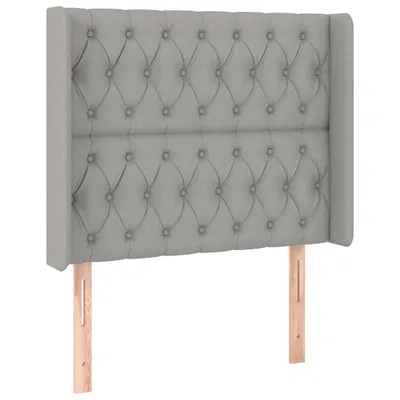 Image de vidaXL Tête de lit avec oreilles gris clair 93x16x118/128 cm Tissu