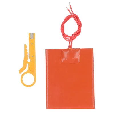 Image de Coussin chauffant en silicone, fin, haute résistance diélectrique, sûr et flexible, 12 V, 20 W, 250 °C