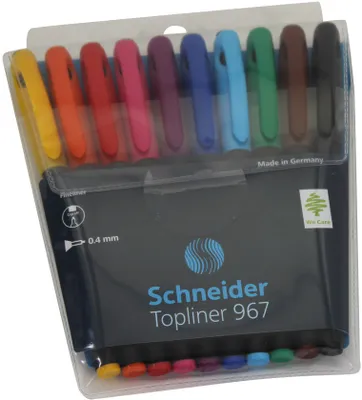 Image de Schneider Topliner 967 Fineliner (assorti, 0,4 mm) étui de 10 pièces