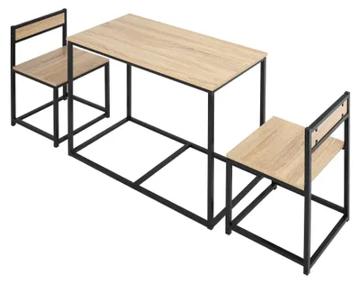 Immagine prodotto di HOMCOM Tavolo da pranzo con 2 sedie, set da pranzo da 3 pezzi, set da cucina per 2 persone