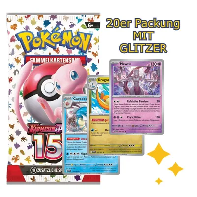 Produktbild von Pokemon 151 Karten 20 Stück | NUR 151 KARTEN | GLITZER, DEUTSCH, BOOSTERFRISCH sammelkarten