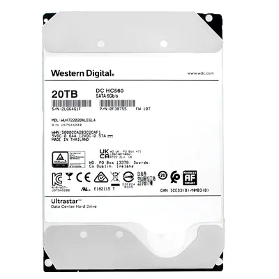 Produktbild von Western Digital Ultrastar DC HC560, 20 TB, 7200 RPM, 512 MB, 3.5", SATA