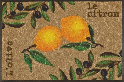 Image de Paillasson lavable - Citron - Lemon 50x75 cm - Wash+Dry Paillasson