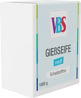 Produktbild von VBS Gießseife zum Schmelzen und Gießen, aus Glycerin, weiß, 1.000 g für Seifenherstellung