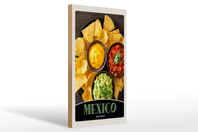 Produktbild von Holzschild Reise 20x30cm Mexiko Nachos Käse scharf Gerichte