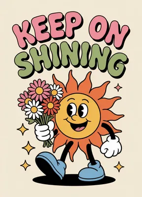 Produktbild von Poster 13x18cm Motivationsaffirmation Retro Vintage Für das Wohnzimmer Keep On