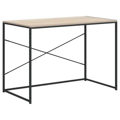 Image de vidaXL Table d'ordinateur noir et aspect chêne 110x60x70cm bois composite