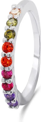 Immagine prodotto di Anello in argento con zirconi colorati RI063W - Circuito: 58 mm