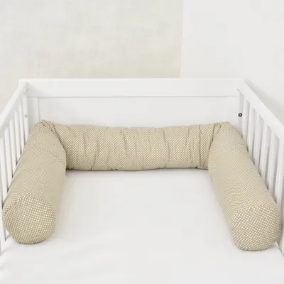 Produktbild von Baby-Delux Bettschlange 180cm Nestchenschlange für Baby Bettumrandung Babybettschlange Baumwolle Happy Clouds