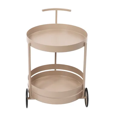Image de Rond Chariot de stockage Chariot de rangement Rose Chariot de service à roulettes pour salon, salle à manger, cuisine
