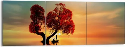 Produktbild von Bild auf Leinwand - Leinwandbild - See Natur Nacht - 150x50cm - Wand Bild - Wanddeko - Wandbilder - Leinwanddruck - Bilder - Kunstdruck - Wanddekoration - Leinwand bilder - Wandkunst - CA150x50-3458