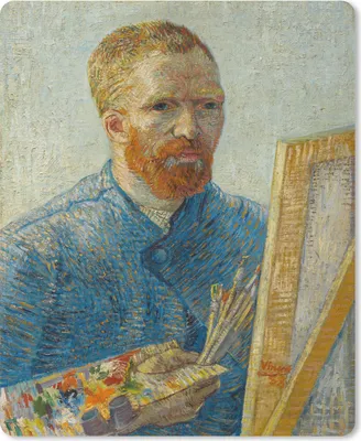 Produktbild von MuchoWow® Mauspad Mousepad Selbstbildnis als Maler - Vincent van Gogh 19x23 cm - Mousepads - Maus Mat - Pad - Mausunterlage - Mauspads - Spielen