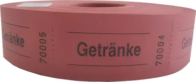 Produktbild von Wolf + Appenzeller 601054 Gutscheinrolle "Getränke" rot