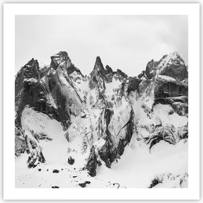 Produktbild von Poster - Poster ohne Rahmen - Alpen Schnee Monochrom - 60x60 cm - Wand Bild - Wanddeko - Wandbilder - Kunstposter - Wandposter - Bilder - Kunstdruck - Wanddekoration - Wandbild - P2XAC60x60-4405