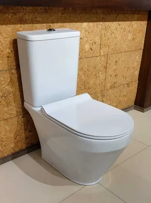 Produktbild von WC Toilette Stand WC Kombination Spülkasten Spülrandlos Bodenstehend Deckel